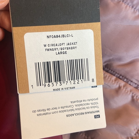 North Face The Circaloft Insulated Jacket Sz L FWNGRY Boysenberry NEW - Picture 2 of 4